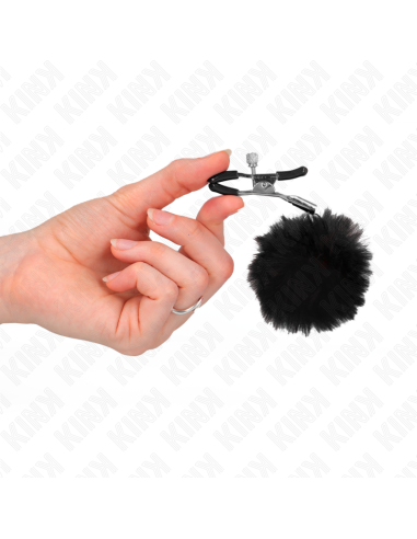 KINK PINZAS PARA PEZONES CON POMPON NEGRO 6 CM