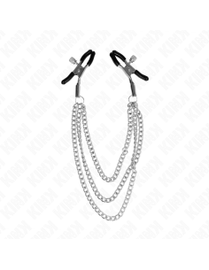 KINK PINZAS PARA PEZONES CON TRIPLE CADENA PLATEADO 20 23 28 CM 2