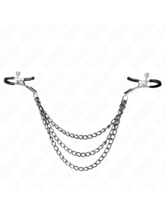 KINK PINZAS PARA PEZONES CON TRIPLE CADENA NEGRO 20 23 28 CM 2