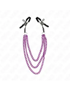 KINK PINZAS PARA PEZONES CON TRIPLE CADENA VIOLETA 20 23 28 CM 2