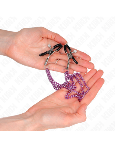 KINK PINZAS PARA PEZONES CON TRIPLE CADENA VIOLETA 20 23 28 CM