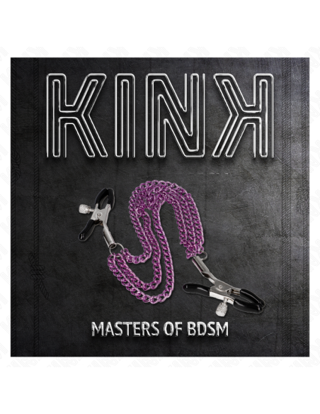 KINK PINZAS PARA PEZONES CON TRIPLE CADENA VIOLETA 20 23 28 CM KINK PINZAS PARA PEZONES CON TRIPLE CADENA VIOLETA 20 23 28 CM