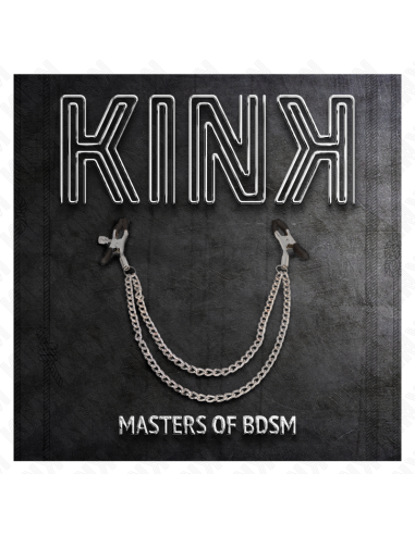 KINK PINZAS PARA PEZONES CON DOBLE CADENA GRUESA PLATEADO 20 23 CM