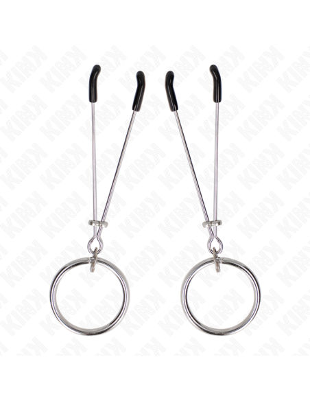 KINK PINZAS PARA PEZONES FINA CON ARO PLATEADO 7 CM KINK PINZAS PARA PEZONES FINA CON ARO PLATEADO 7 CM