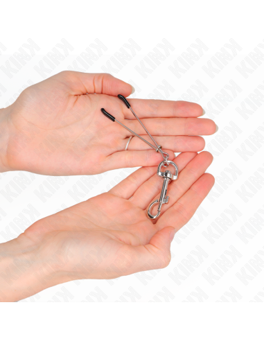 KINK PINZAS PARA PEZONES FINA CON GANCHO PLATEADO 7 CM