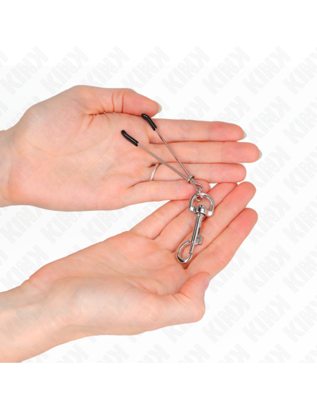 KINK PINZAS PARA PEZONES FINA CON GANCHO PLATEADO 7 CM