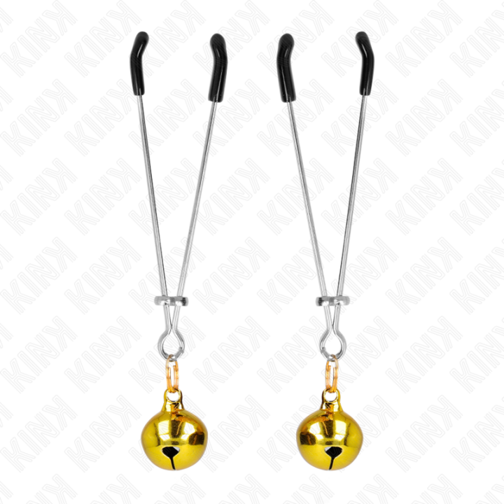 KINK PINZAS PARA PEZONES FINA CON CASCABEL DORADO 7 CM