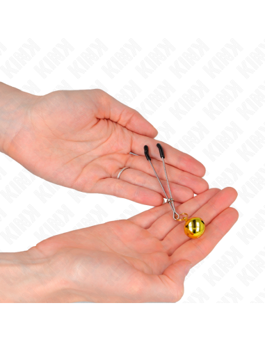 KINK PINZAS PARA PEZONES FINA CON CASCABEL DORADO 7 CM