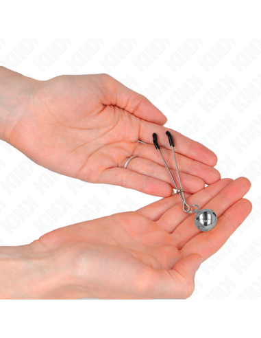 KINK PINZAS PARA PEZONES FINA CON CASCABEL PLATEADO 7 CM