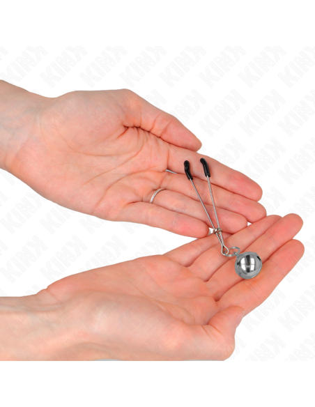 KINK PINZAS PARA PEZONES FINA CON CASCABEL PLATEADO 7 CM