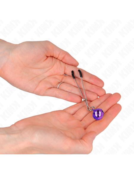 KINK PINZAS PARA PEZONES FINA CON CASCABEL VIOLETA 7 CM