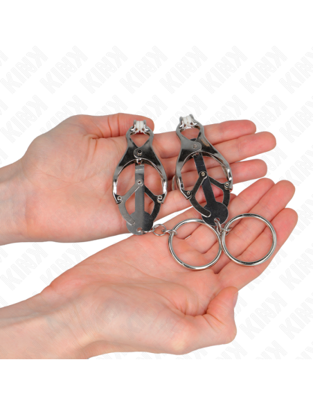 KINK PINZAS PARA PEZONES ESTILO JAPONES CON AROS PLATEADO KINK PINZAS PARA PEZONES ESTILO JAPONES CON AROS PLATEADO