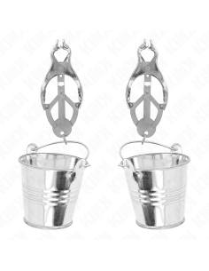 KINK PINZAS PARA PEZONES ESTILO JAPONES CON CUBOS PLATEADO
