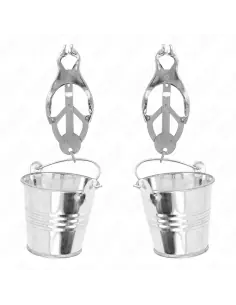 KINK PINZAS PARA PEZONES ESTILO JAPONES CON CUBOS PLATEADO