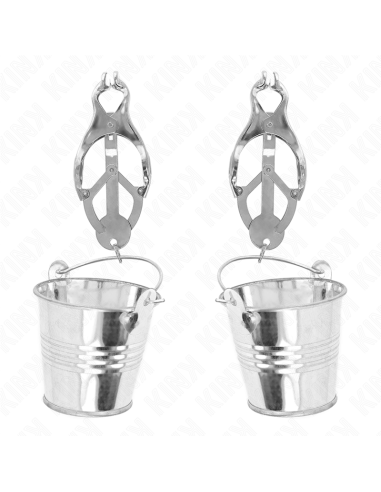 KINK PINZAS PARA PEZONES ESTILO JAPONES CON CUBOS PLATEADO