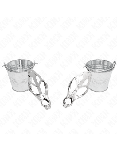 KINK PINZAS PARA PEZONES ESTILO JAPONES CON CUBOS PLATEADO