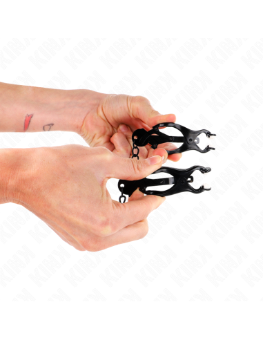 KINK PINZAS PARA PEZONES ESTILO JAPONES CON CADENA NEGRO 30 CM