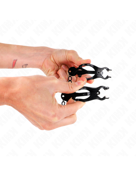 KINK PINZAS PARA PEZONES ESTILO JAPONES CON CADENA NEGRO 30 CM KINK PINZAS PARA PEZONES ESTILO JAPONES CON CADENA NEGRO 30 CM