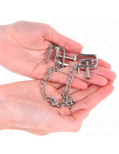 KINK PINZAS PARA PEZONES COMPRESORA TORNILLO DE BANCO CON CADENA 30 CM 2