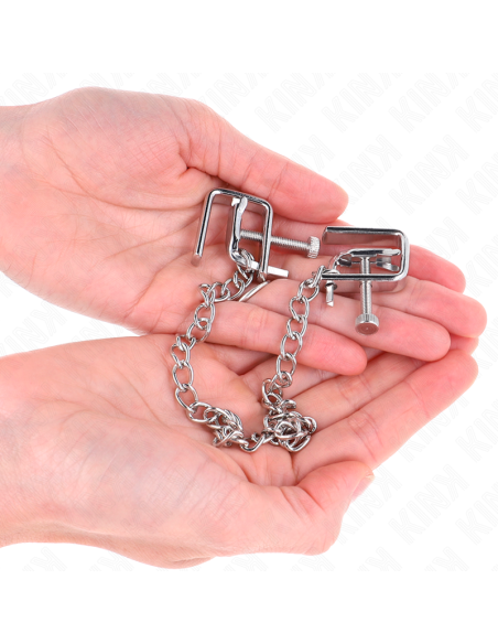 KINK PINZAS PARA PEZONES COMPRESORA TORNILLO DE BANCO CON CADENA 30 CM KINK PINZAS PARA PEZONES COMPRESORA TORNILLO DE BANCO CON CADENA 30 CM
