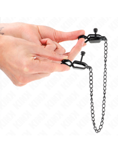 KINK PINZAS PARA PEZONES PLANAS NEGRO CON CADENA NEGRO 30 CM 2
