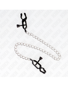 KINK PINZAS PARA PEZONES PLANAS NEGRO CON CADENA PLATEADO 30 CM 2