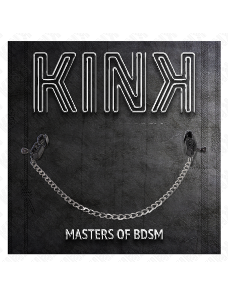 KINK PINZAS PARA PEZONES PLANAS NEGRO CON CADENA PLATEADO 30 CM KINK PINZAS PARA PEZONES PLANAS NEGRO CON CADENA PLATEADO 30 CM