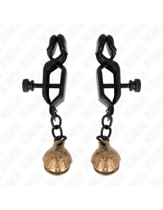 KINK PINZAS PARA PEZONES PLANAS NEGRO CON CASCABEL 7 CM 2