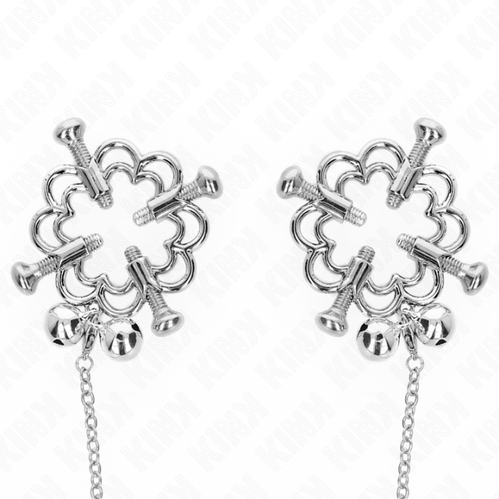 KINK PINZAS PARA PEZONES FLOR METALICA CON CADENA