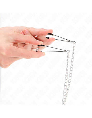 KINK PINZAS PARA PEZONES Y CLITORIS CON CADENA 30 CM MODELO 1