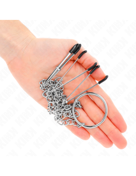 KINK PINZAS PARA PEZONES Y CLITORIS CON CADENA 30 CM MODELO 1