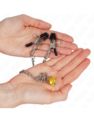 KINK PINZAS PARA PEZONES CON CAMPANA CASCABEL DORADO Y CADENA 30 CM