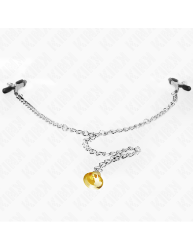 KINK PINZAS PARA PEZONES CON CAMPANA CASCABEL DORADO Y CADENA 30 CM