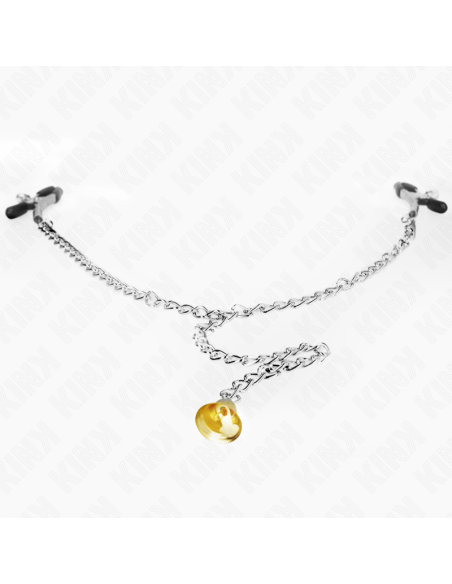 KINK PINZAS PARA PEZONES CON CAMPANA CASCABEL DORADO Y CADENA 30 CM KINK PINZAS PARA PEZONES CON CAMPANA CASCABEL DORADO Y CADENA 30 CM