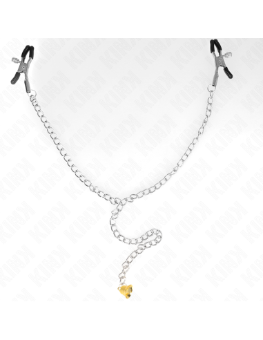 KINK PINZAS PARA PEZONES CON CAMPANA CASCABEL DORADO Y CADENA 30 CM