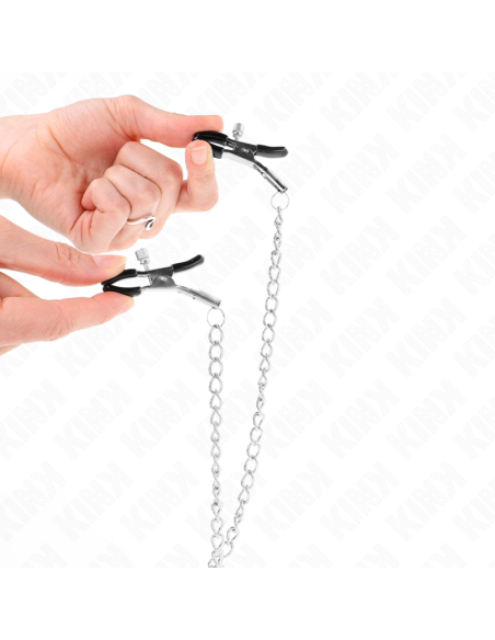 KINK PINZAS PARA PEZONES Y CLITORIS CON CADENA 30 CM MODELO 2 KINK PINZAS PARA PEZONES Y CLITORIS CON CADENA 30 CM MODELO 2