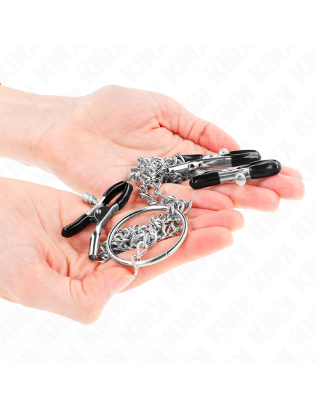 KINK PINZAS PARA PEZONES Y CLITORIS CON CADENA 30 CM MODELO 2 KINK PINZAS PARA PEZONES Y CLITORIS CON CADENA 30 CM MODELO 2