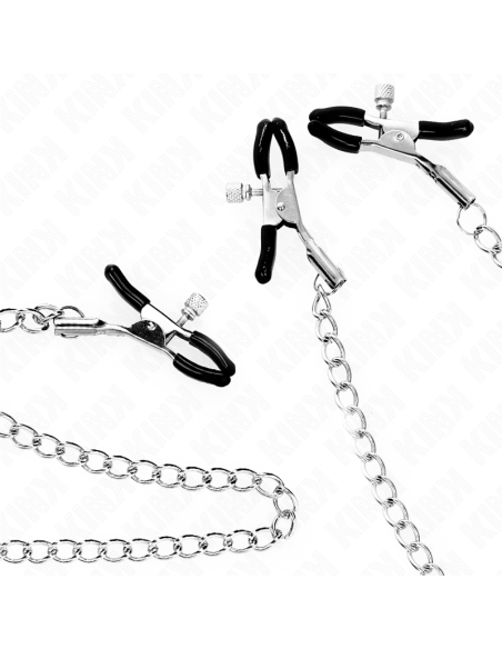 KINK PINZAS PARA PEZONES Y CLITORIS CON CADENA 30 CM MODELO 2 KINK PINZAS PARA PEZONES Y CLITORIS CON CADENA 30 CM MODELO 2