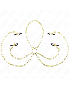 KINK PINZAS PARA PEZONES Y CLITORIS 4 ENGANCHES AJUSTABLE DORADO
