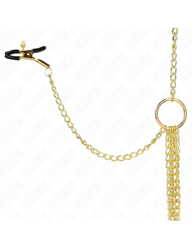 KINK PINZAS PARA PEZONES Y CLITORIS 4 ENGANCHES AJUSTABLE DORADO