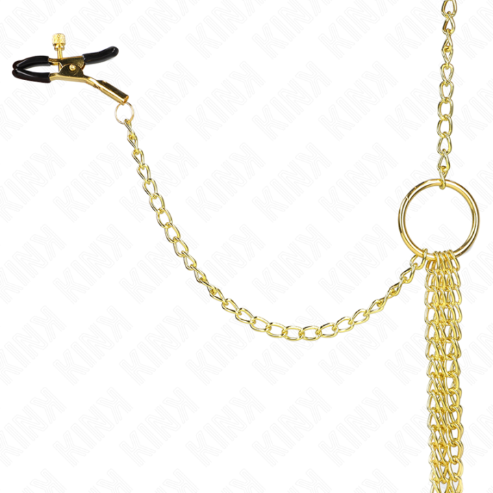 KINK PINZAS PARA PEZONES Y CLITORIS 4 ENGANCHES AJUSTABLE DORADO