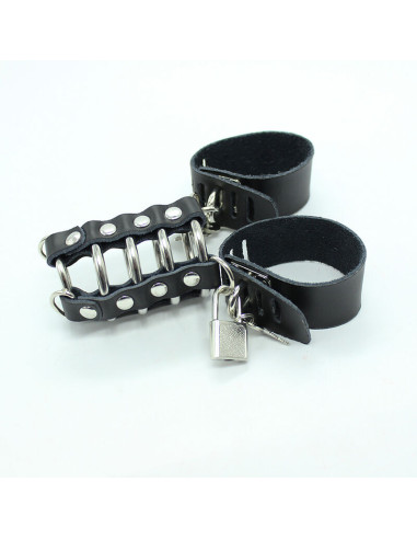 OHMAMA FETISH JAULA PENE CON ANILLAS METALICAS Y CORREAS PIEL