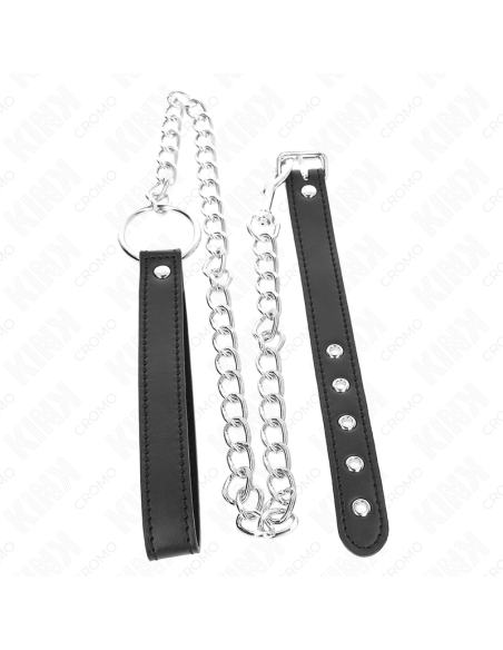 KINK ANILLO PENE CUERO 215 X 2 CM CON CADENA METAL 60 CM Y CORREA DE CUERO KINK ANILLO PENE CUERO 215 X 2 CM CON CADENA METAL 60 CM Y CORREA DE CUERO