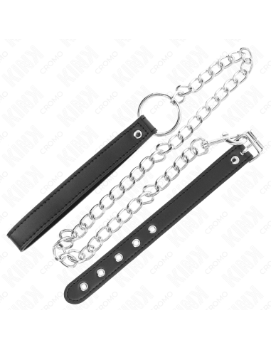 KINK ANILLO PENE CUERO 215 X 2 CM CON CADENA METAL 60 CM Y CORREA DE CUERO