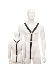 LEATHER BODY HARNESS MEN NEGRO