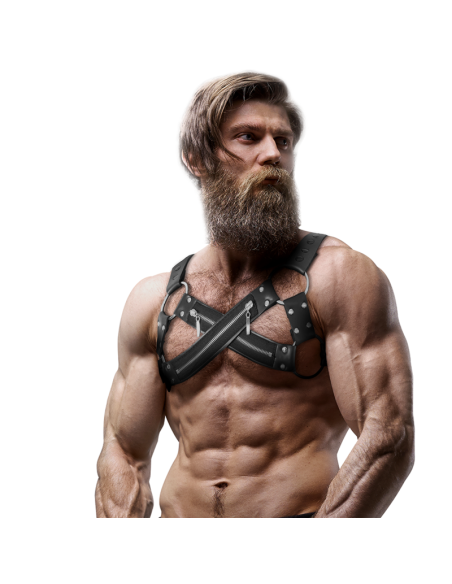 FETISH SUBMISSIVE ATTITUDE ARNES BULLDOG AJUSTABLE NEOPRENO PECHO CRUZADO CON CREMALLERAS HOMBRE FETISH SUBMISSIVE ATTITUDE ARNES BULLDOG AJUSTABLE NEOPRENO PECHO CRUZADO CON CREMALLERAS HOMBRE