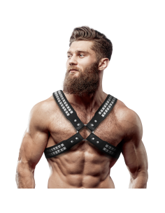 FETISH SUBMISSIVE ATTITUDE ARNES ECOPIEL PECHO CRUZADO CON REMACHES HOMBRE
