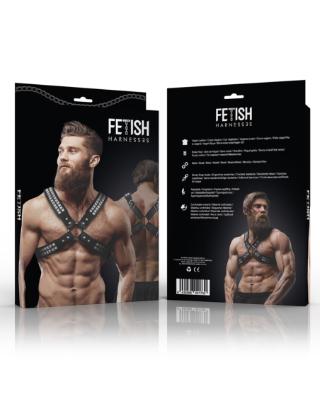 FETISH SUBMISSIVE ATTITUDE ARNES ECOPIEL PECHO CRUZADO CON REMACHES HOMBRE