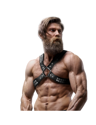 FETISH SUBMISSIVE ATTITUDE ARNES ECOPIEL PECHO CRUZADO CON REMACHES HOMBRE