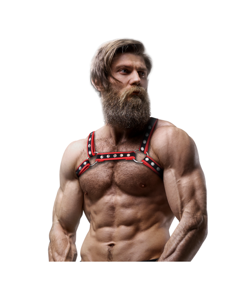 FETISH SUBMISSIVE ATTITUDE ARNES BULLDOG ECOPIEL PECHO HOMBRE NEGRO ROJO FETISH SUBMISSIVE ATTITUDE ARNES BULLDOG ECOPIEL PECHO HOMBRE NEGRO ROJO